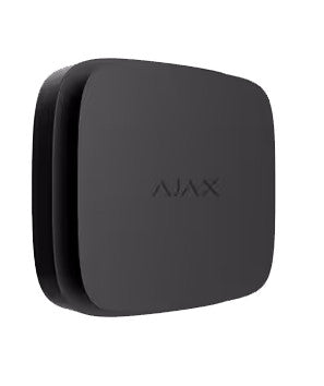 Black AJAX FireProtect 2 RB wireless detector; detects heat, smoke, and carbon monoxide. For indoor fire safety.
