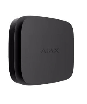 Black AJAX FireProtect 2 RB wireless detector; detects heat, smoke, and carbon monoxide. For indoor fire safety.