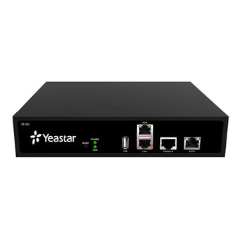 Yeastar YST-TE100 VoIP PRI Gateway with a single E1/T1/J1 port for connecting ISDN phone systems to IP networks.