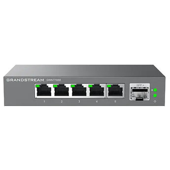 Grandstream GWN7700M: A compact, 5-port unmanaged 2.5G switch for fast network connectivity in homes and offices.
