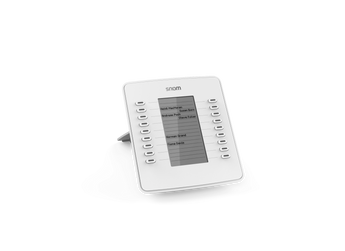 Snom D7 White Expansion Module with USB connectivity. Displays 18 configurable multi-color LED keys. Supports Snom Dxx series phones.