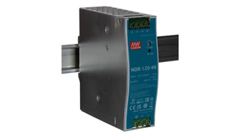 Mean Well NDR-240-48, 240W single output industrial DIN rail power supply, metal case, 48V output.