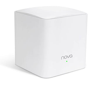 Tenda Nova MW3 dual-band mesh WiFi system, two white nodes, providing whole-home wireless coverage for reliable internet connectivity.