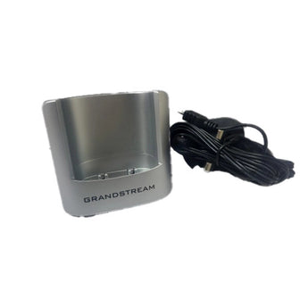 Grandstream WP820 replacement charging base. Black plastic cradle for charging the WP820 cordless phone. No power supply unit included.