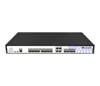 BDCOM P3600-08-2AC: 8-port EPON OLT headend with dual AC power supplies in a 19-inch rack-mountable chassis for fiber optic networks.