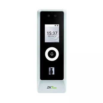ZKTeco ProMA: Outdoor access control reader. Aluminum casing, featuring facial, fingerprint, and RFID authentication methods.