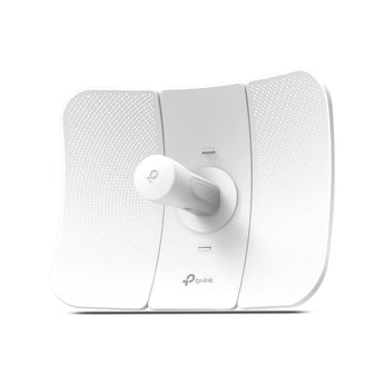 TP-Link CPE610 outdoor CPE. White, directional antenna for 5GHz, 300Mbps wireless point-to-point network connections. Includes passive POE.