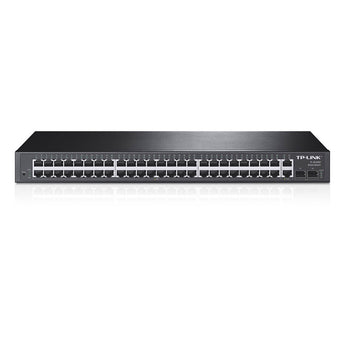 TP-Link TL-SF1048: 48-port 10/100Mbps rackmount switch in a sturdy metal housing. Ideal for expanding network capacity.