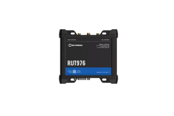 Teltonika RUT976 RedCap 5G industrial router with dual SIM slots, GNSS, and WiFi 4, designed for IoT and remote deployments.