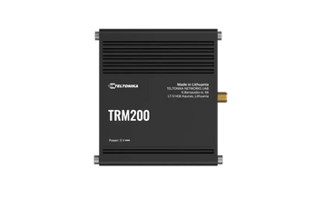 Teltonika TRM200 industrial 4G Cat 4 modem. Compact, rugged design for reliable cellular connectivity in demanding environments.