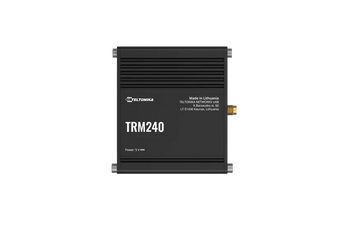 Teltonika TRM240 industrial USB LTE Cat 1 modem with external antenna for reliable, cost-effective cellular connectivity.