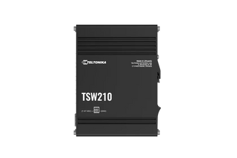 Teltonika TSW210 industrial 8-port Gigabit switch with two SFP ports, designed for robust and reliable high-speed network connectivity.