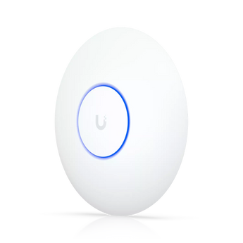 Compact, ceiling-mounted Ubiquiti UniFi WiFi 7 Lite access point (U7-Lite) with a 2.5 GbE uplink for high-speed wireless connectivity.