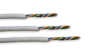 Acconet CAT5e 305m white indoor Ethernet cable in a pull box, CCA STP for networking, SKU CAT5-305-STP.