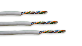 Acconet CAT6 305m white ethernet cable in a pull box. CCA UTP construction, designed for indoor network installations.