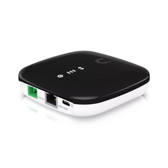 Ubiquiti UISP Fiber XGS-PON ONU/ONT (UB-UF-XGS). A compact fiber optic network terminal delivering 10Gbps data transfer.