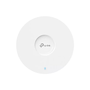 TP-Link EAP653 AX3000 ceiling mount WiFi 6 access point. White, round, slim design for optimal wireless coverage in business environments.