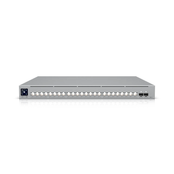 Ubiquiti UniFi Pro XG 24-port PoE switch, USW-Pro-XG-24-POE, with 16 10GbE, 8 2.5GbE ports, and 2 25G SFP28 ports providing 720W PoE+++
