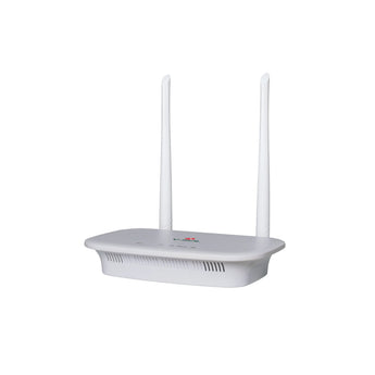 VSOL V2801RGW WiFi 4 xPON ONU/ONT. White casing, single GE port, providing both EPON and GPON fiber network connectivity.