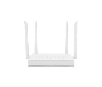 VSOL V2802DAC WiFi 5 xPON ONU/ONT. White device with 2 GE ports and WiFi 5 antenna for high-speed fiber optic network connectivity.