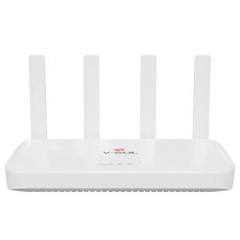 VSOL Wi-Fi 6 XGS-PON ONT with a 2.5GE LAN port, designed for high-speed fiber optic internet connections in FTTH networks.
