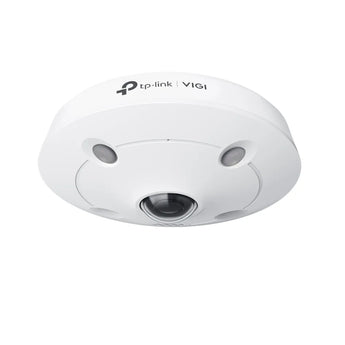 TP-Link VIGI S655I 5MP fisheye camera providing a 360° view with IR night vision, ideal for comprehensive surveillance.