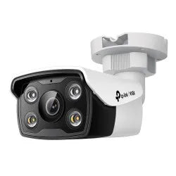TP-Link VIGI C350-4: 5MP outdoor bullet camera providing full-color, 24/7 surveillance with AI human/vehicle detection and a weatherproof design.