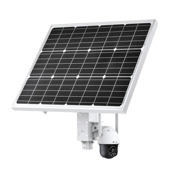 TP-Link VIGI SP6020 solar power supply system with 60W panel and adjustable mounting angles, designed for off-grid surveillance.