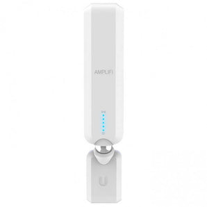 Ubiquiti AmpliFi MeshPoint HD, a white mesh extender with a plug, expanding WiFi coverage and eliminating dead zones in your home or office.