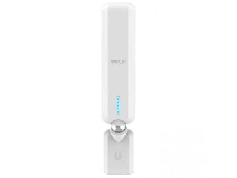 Ubiquiti AmpliFi MeshPoint HD, a white mesh extender with a plug, expanding WiFi coverage and eliminating dead zones in your home or office.