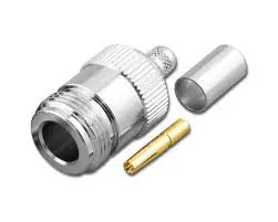 Acconet N-Type Female Connector for ARF400 cable; provides a secure coaxial connection. Ideal for extending or repairing RF cables.