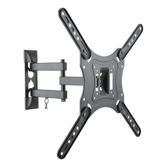 Monitor bracket swivel arm, adjustable for 23 to 55 inch screens. Black metal, providing tilt, swivel, and rotation for optimal viewing.