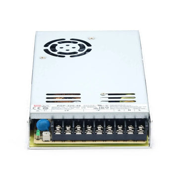 Mean Well RSP-320-48 power supply, enclosed, 320W, providing a stable 48V DC output, ideal for various industrial applications.