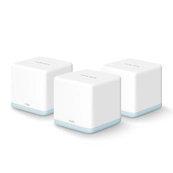 Mercusys Halo H30 AC1300 Mesh Wi-Fi System, 3-pack, providing whole-home coverage for fast and reliable wireless internet.