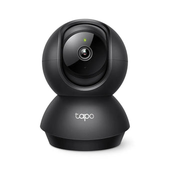 TP-Link Tapo C201 Pan/Tilt home security camera showing its wide viewing angle and motion detection capabilities.