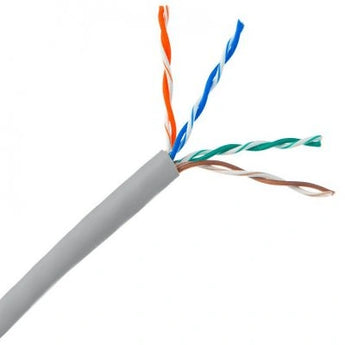 Black 305m roll of Essential CAT5 UV Outdoor Ethernet Cable. CCA SF/TP construction for durable outdoor network connections.