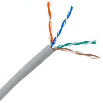 Black 305m roll of Essential CAT5 UV Outdoor Ethernet Cable. CCA SF/TP construction for durable outdoor network connections.