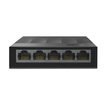 TP-Link LS1005G: Black, compact 5-port Gigabit desktop network switch. Enhances wired network speed for desktops and laptops.