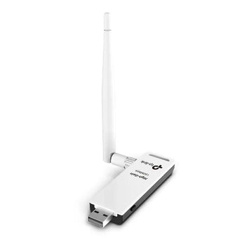 TP-Link TL-WN722N high-gain USB Wi-Fi adapter providing enhanced wireless internet connectivity for laptops and desktops.