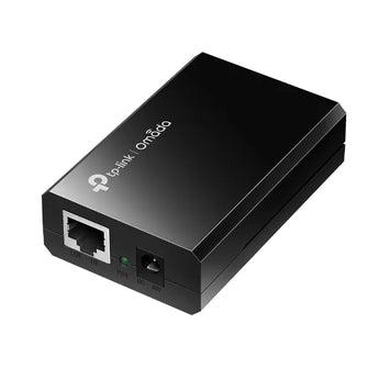 TP-Link Omada TL-POE150S Gigabit PoE injector adapter providing power and data to PoE-compatible devices, wall mountable.