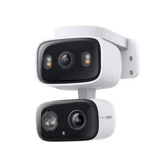 TP-Link Tapo C246D dual-lens pan-tilt security camera for indoor/outdoor use. Provides wide views and powerful zoom capabilities.