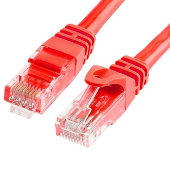 Red Acconet CAT6 1m UTP Flylead. A short, high-performance network patch cable with RJ45 connectors for Gigabit Ethernet.