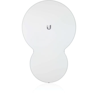 Ubiquiti airFiber AF-24, a 24 GHz point-to-point radio with integrated POE injector, designed for high-density, long-range wireless backhaul.