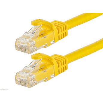 Yellow Acconet CAT6 3-meter UTP flylead (patch lead) with molded boots and RJ45 connectors for network connectivity.