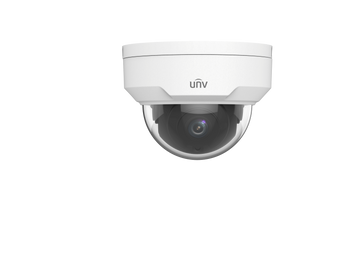 UNV Ultra H.265 2MP vandal-resistant dome camera with a fixed 2.8mm lens, providing durable and wide-angle surveillance.