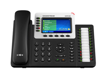 Grandstream GXP2160 IP phone with a color display, multiple line buttons, and Gigabit ports for professional office use.