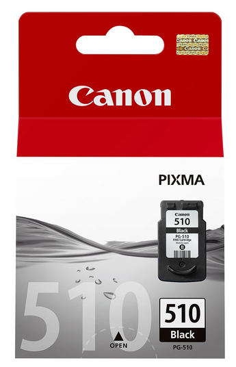 Canon PG-510 Black Ink Cartridge - Genuine Canon 2970B007AA for sharp text and reliable printing.