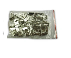 Acconet CAT5e RJ45 shielded connectors, 50-pack. Compatible with stranded and solid core cables for Ethernet networking.