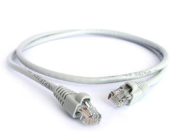 Grey Acconet CAT5e 0.5m UTP patch cable with RJ45 connectors, designed for network connections and data transfer. Short, flexible flylead.