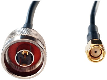 Acconet 0.5M SMA Reverse Polarity to N-Type Male LMR cable for connecting RF devices. A short, flexible coaxial cable.